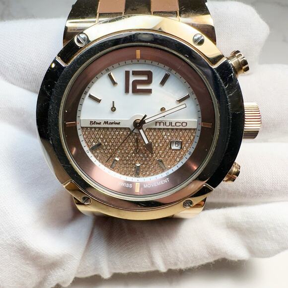 MULCO Blue Marine Chronograph Brown and Gold-tone Dial Uisex Watch - Picture 1 of 6